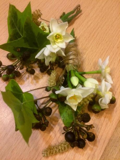 Wedding flowers Birmingham.  Spring buttonholes by Tuckshop Flowers.