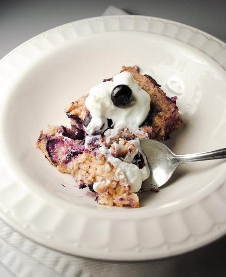 Baked Oatmeal and Blueberries
