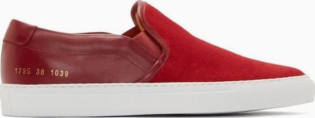 Red On The Horizon:  Common Projects Canvas & Leather Slip-On Sneaker