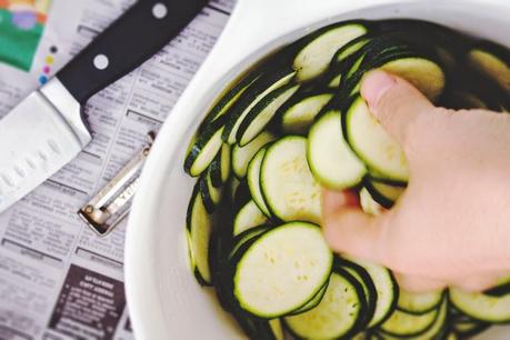 healthy, easy, zucchini, potato, mint, salad, Copyright @ aldentegourmet blog