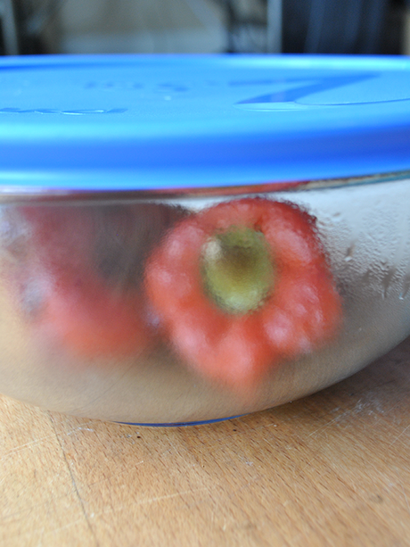 steaming red peppers