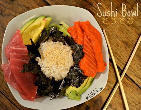 Sushi Bowl, gluten free via Fitful Focus