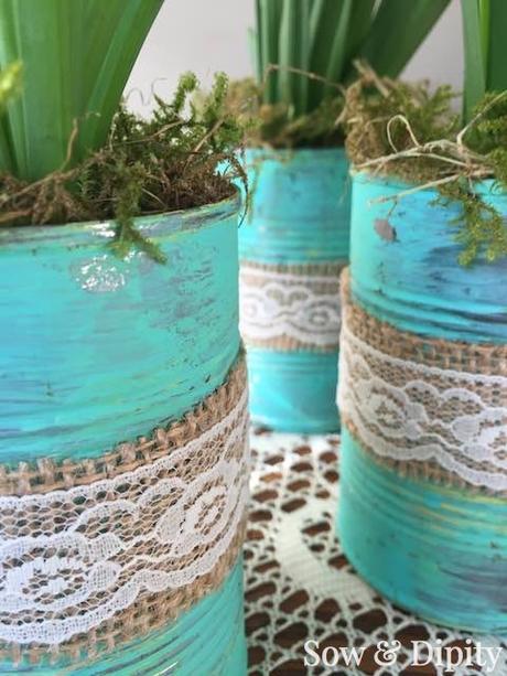 Tin Can Planters for Spring