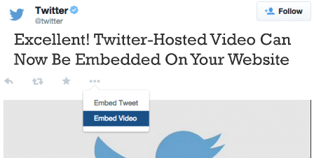 Excellent! Twitter-Hosted Video Can Now Be Embedded On Your Website : eAskme Excellent! Twitter-Hosted Video Can Now Be Embedded On Your Website : eAskme