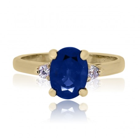 Sapphire and yellow gold engagement ring