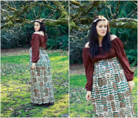 Vintage Hippie Dress, Nude Lipstick | www.eccentricowl.com