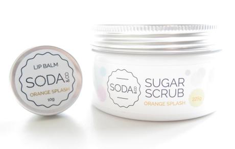 soda and co orange splash sugar scrub lip balm