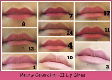 Menow lip swatch