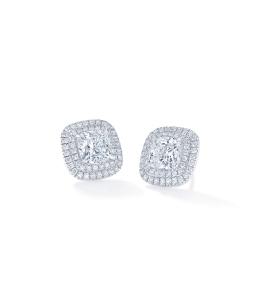 Forevermark The Center of My Universe(TM) Double Halo Stud Earrings with Round Brilliant Forevermark Diamonds set in 18k White Gold
