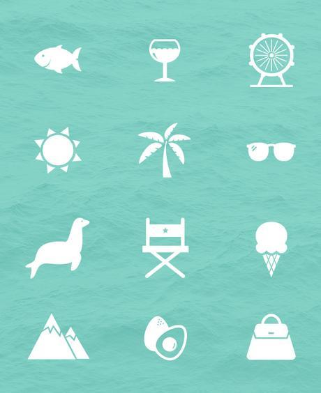 California vector icons