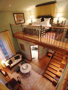 Elegant lofted bedroom suite - Villa Machiavelli, Tuscany, Italy.....this is the dream if I ever lived in a loft.