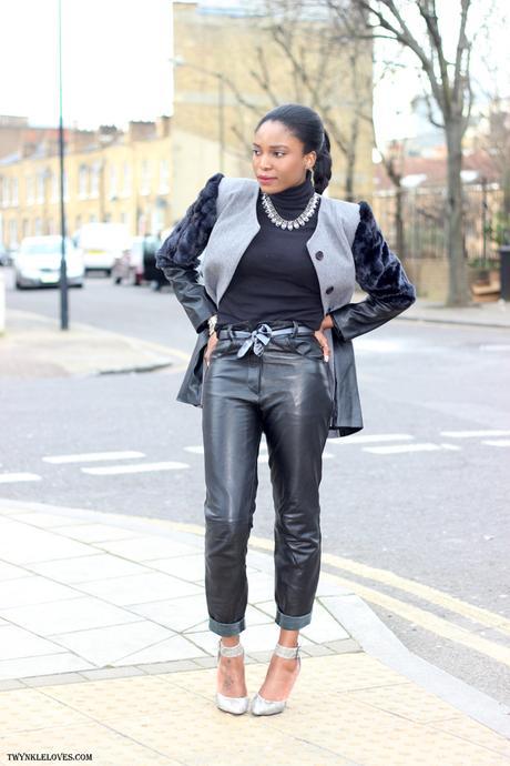 Today I'm Wearing: Leather and Grey