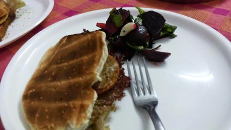 Roast beet Salad with Spinach in my Hamilton Beach oven #CreateFearlessly