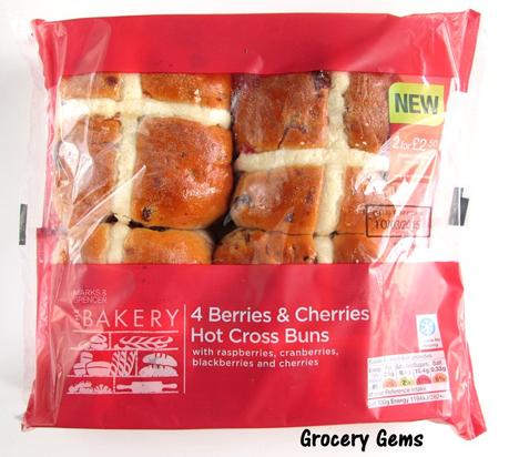 Review: M&S Berries & Cherries Hot Cross Buns