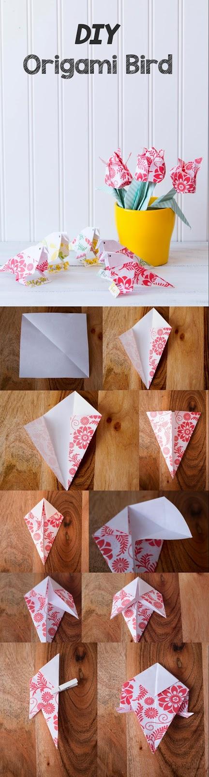 Spring DIY Origami Bird Paper Crafting