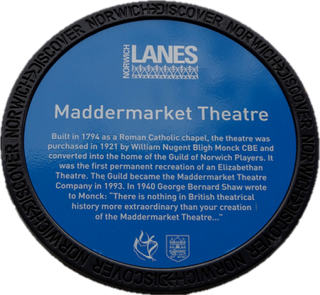 Maddermarket Theatre Blue Plaque