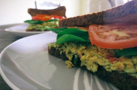 Basil Pesto Chickpea Sandwiches