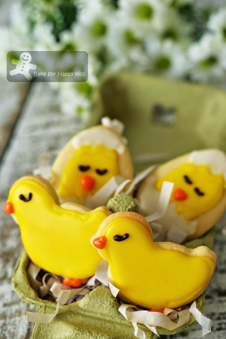 cut out Easter chick cookies