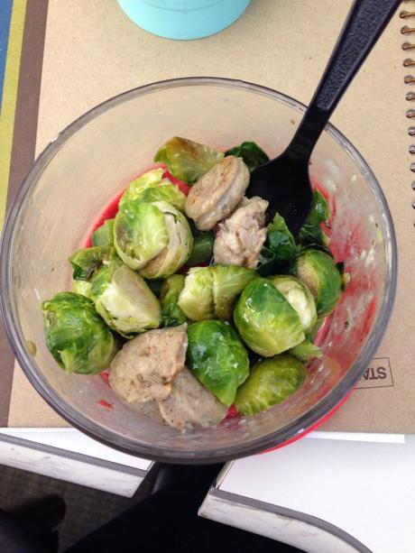 Brussel Sprouts and Chicken Sausage