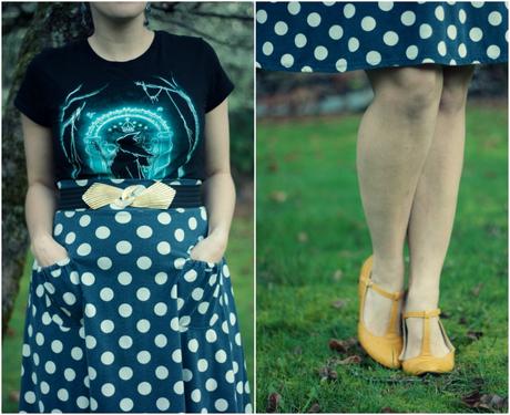 Lord of the Rings shirt and Polka Dot skirt | www.eccentricowl.com