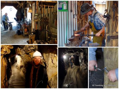 On the mine tour at Gold Bug Mine and watching the blacksmith at work in the stamp mill