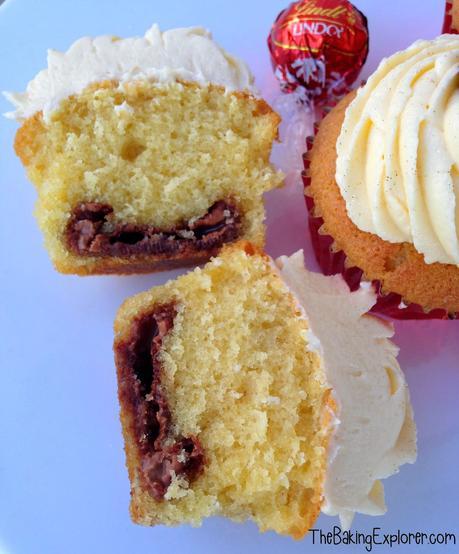 Lindt Lindor Cupcakes with Salted Caramel Buttercream