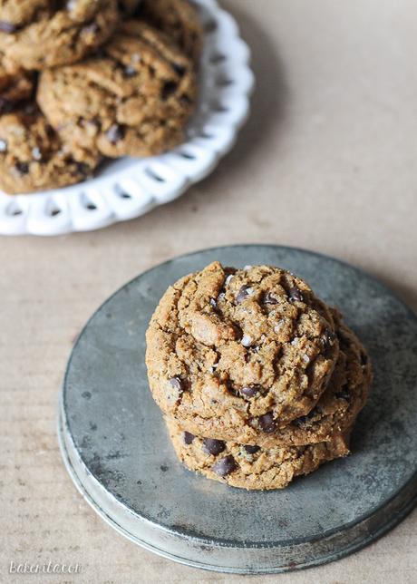 These naturally Flourless Almond Butter Chocolate Chip Cookies are so tender that they melt in your mouth! These flavorful cookies take just 5 ingredients and are totally gluten-free, Paleo-friendly, and refined sugar free.