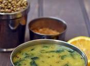 Menthikura-Pesarapappu Chaaru (Methi-Moongdal Soup)