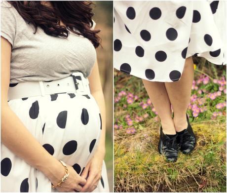 Polka Dot Skirt and Pregnancy | www.eccentricowl.com