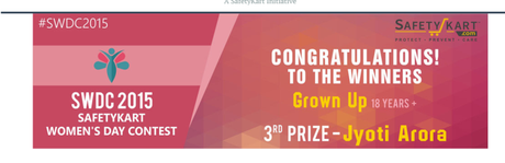 Won Third Prize in an Essay Writing Competition sponsored by Safety Kart safetykart prize blog