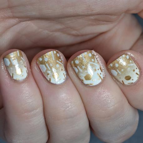 White to Gold Reciprocal Gradient Reverse Stamping