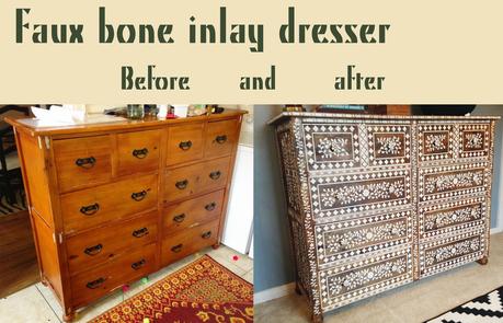 Faux bone inlay dresser