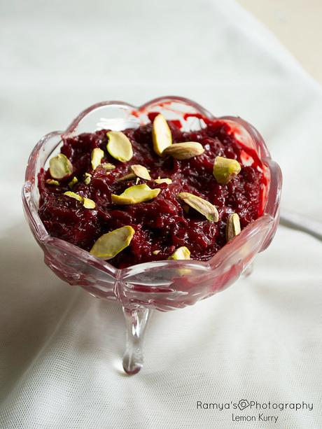 beetroot halwa recipe - using condensed milk