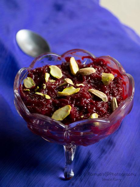 beetroot halwa recipe - using condensed milk