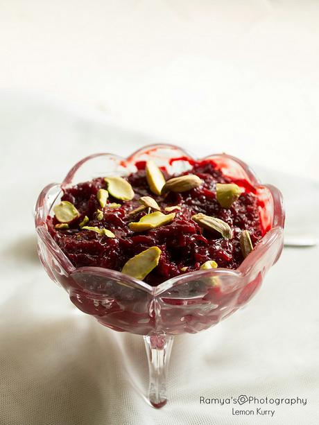 beetroot halwa recipe - using condensed milk