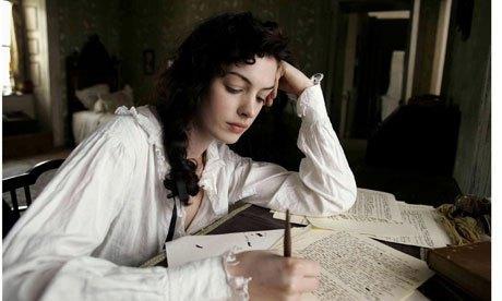 Anne Hathaway as Jane Austen in Becoming Jane
