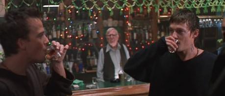 The Boondock Saints After a fortifying shot of whiskey, the brothers prepare to show a group of Russian mobsters why they should've made like a tree and g-g-gotten the f-fuck out of the bar.