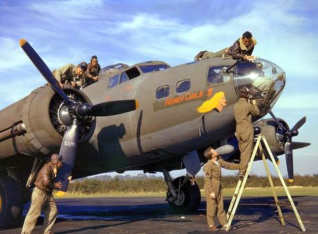 Margaret Bourke White was sent to cover the 8th Bomber Command in WW2, here are a couple of her photos