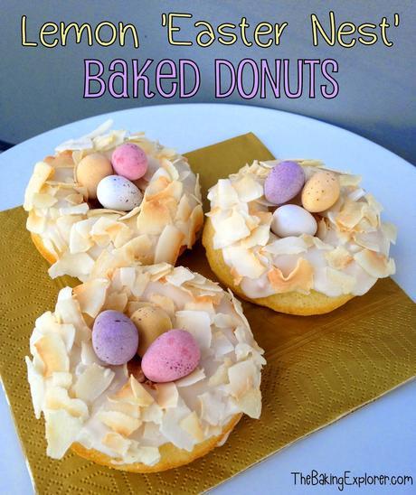 Lemon 'Easter Nest' Baked Donuts