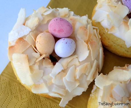 Lemon 'Easter Nest' Baked Donuts