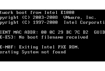 PXE Boot ошибка. PXE-e53 no Boot filename. Boot device not found. Operating System not found. No bootable system