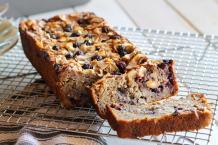 Toasted Coconut Blueberry Banana Bread (GF, Low Fat)