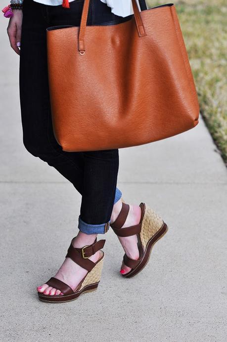 Street Level brown leather tote