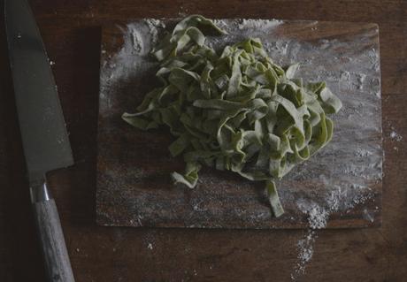 Wild Garlic Pasta with Greens & Peas