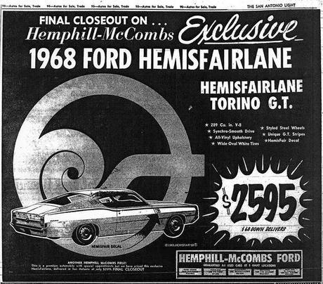 Ford Fairlane Hemisfair.... connected to the Ford Sponsorship of the Hemisfair in San Antonio, in 1968