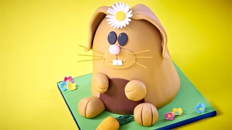 Ready to roll easter bunny cake!