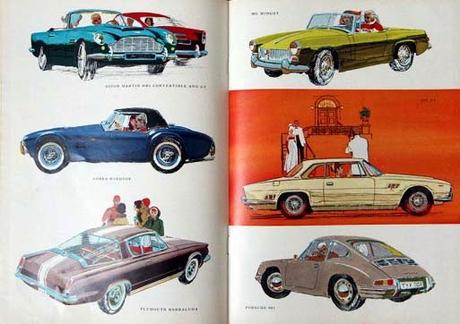 the 1965 illustrations of Ben Denison, in the 1965 Playboy Cars feature