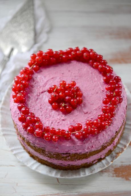 Roasted Beet Layer Cake with Beet Frosting & Red Currants // www.WithTheGrains.com
