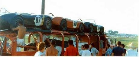 Previously unseen image of Shelby AC Cobras getting transported