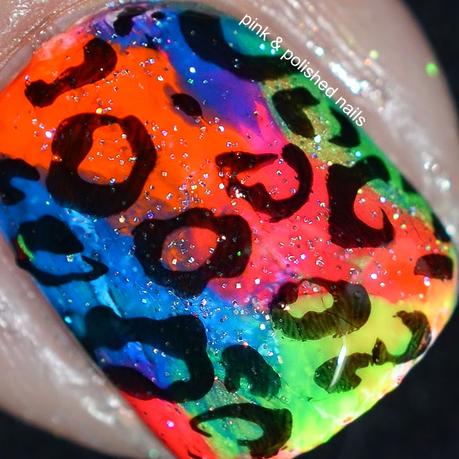 Multi-Colored Neon Leopard Nails